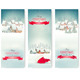 Holiday Christmas Banners with Villages