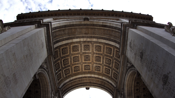 Arc Du Triomphe Fisheye, Paris France