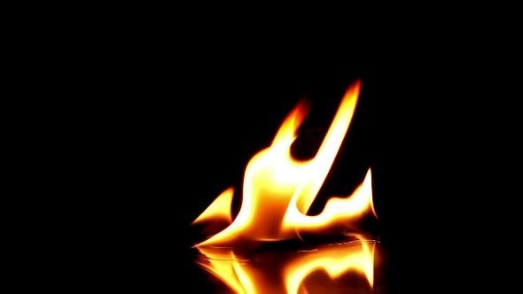 Fire on Black Background