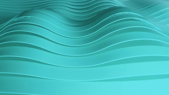 Abstract Background with Green Wavy Stripes