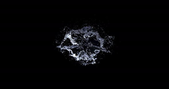 Water splash explode from center around itself alt