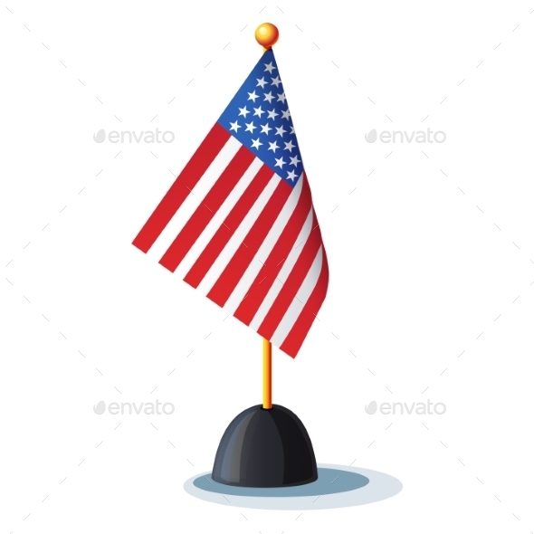American Flag on a Stand