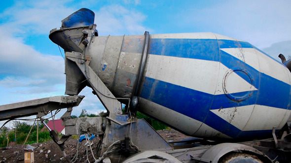 Building Site With Working Concrete Mixer alt