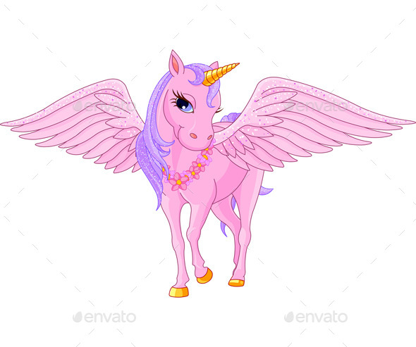 Gambar Animasi Kartun Unicorn