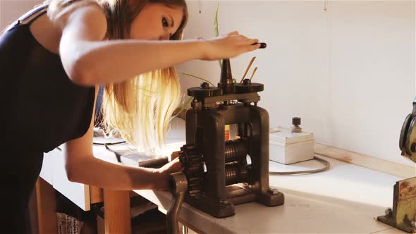 Woman manufacturing ring