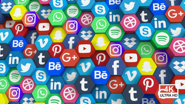 Social Media Hexagonal Background