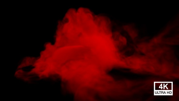 Red Color Smoke 4K