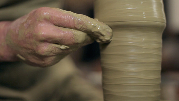 Manufactoring A Vase From Clay