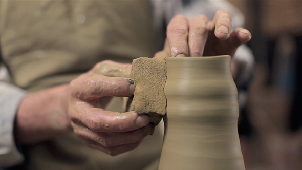 The Process Of Manufactoring A Vase From Clay