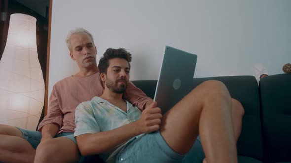 Gay Couple Spending Time at Home