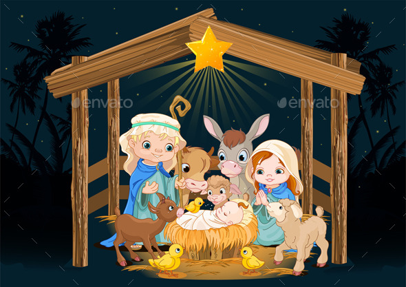 Holy Family at Christmas Night