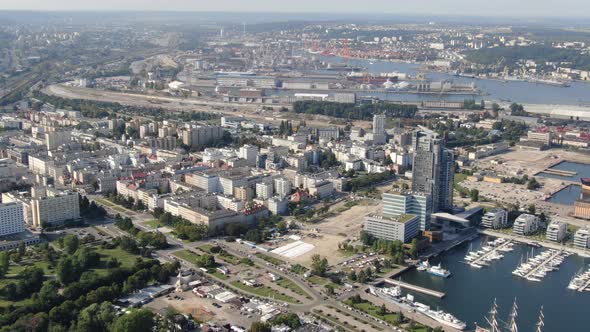 Aerial view of Gdynia container terminal and port, Poland, Europe