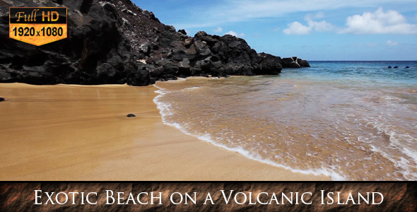 Exotic Beach on a Volcanic Island