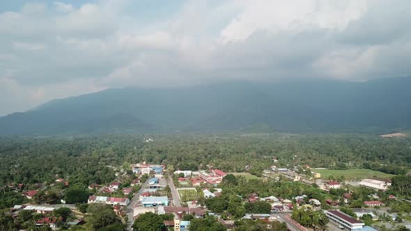 Aerial fly over daerah Yan village, Kedah. 