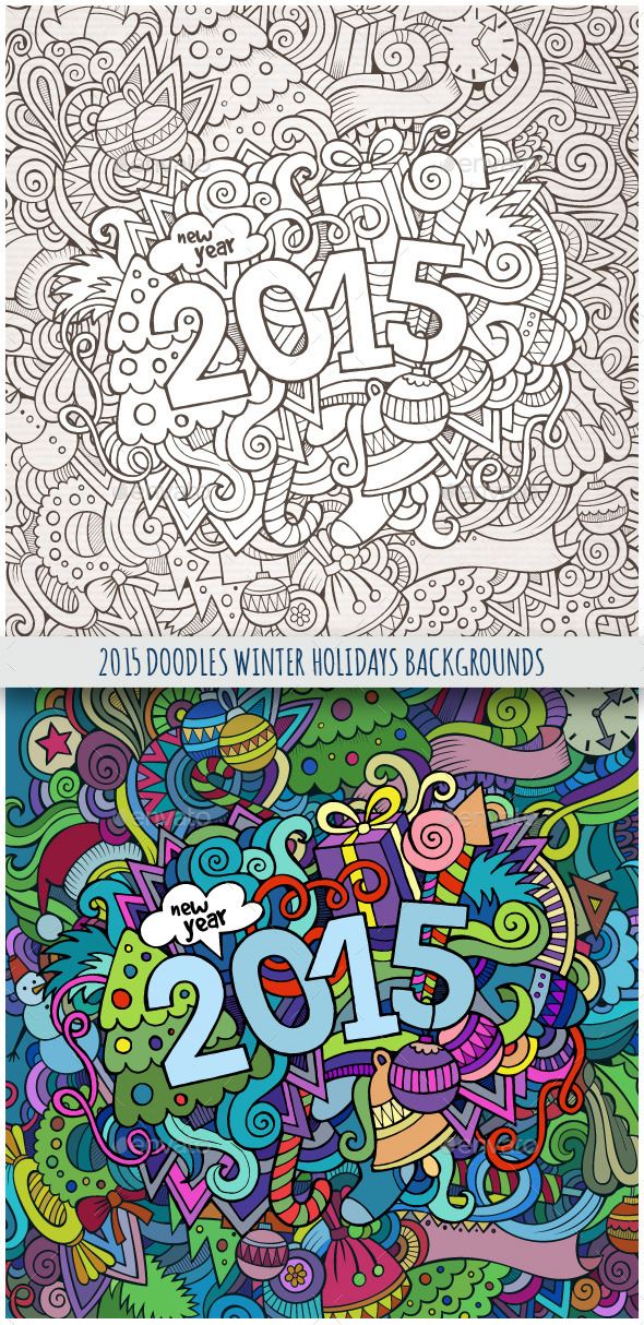 2015 Year Doodles Backgrounds