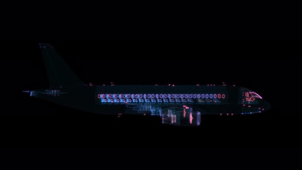 Airliner Consists of Luminous Lines alt