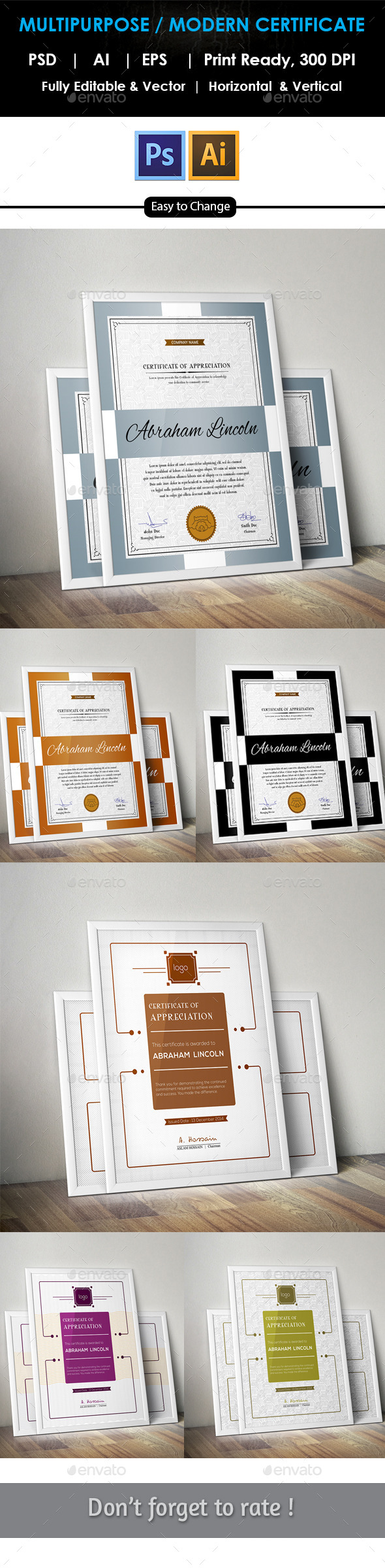 Download Certificate Of Appreciation Psd Graphics Designs Templates PSD Mockup Templates