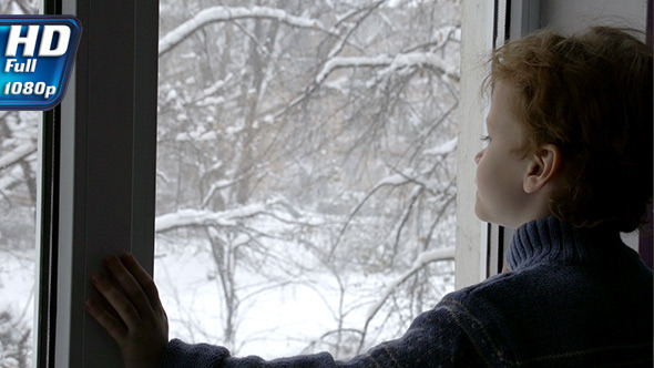 Boy in the Winter Window