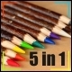 Wood Pencils Pack 5 in 1 - VideoHive Item for Sale