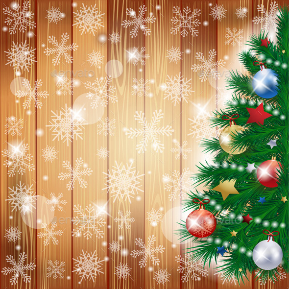 Christmas Background with Tree and Copy Space