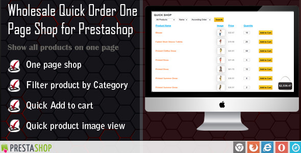 Wholesale Quick Order One Page Shop for Prestashop