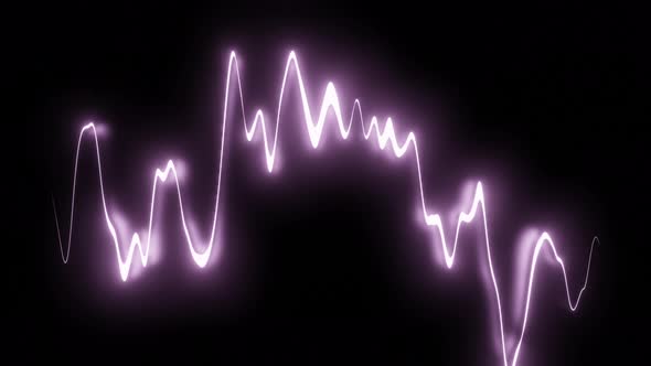 Glowing Line Oscillates on Black Background