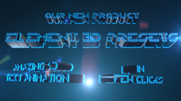 Element 3D Text Presets Drag & Drop  alt