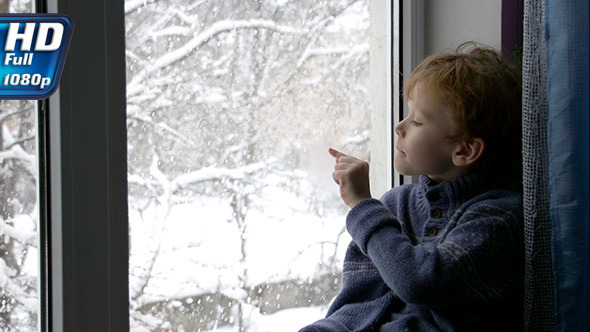 Christmas Blizzard Outside the Window