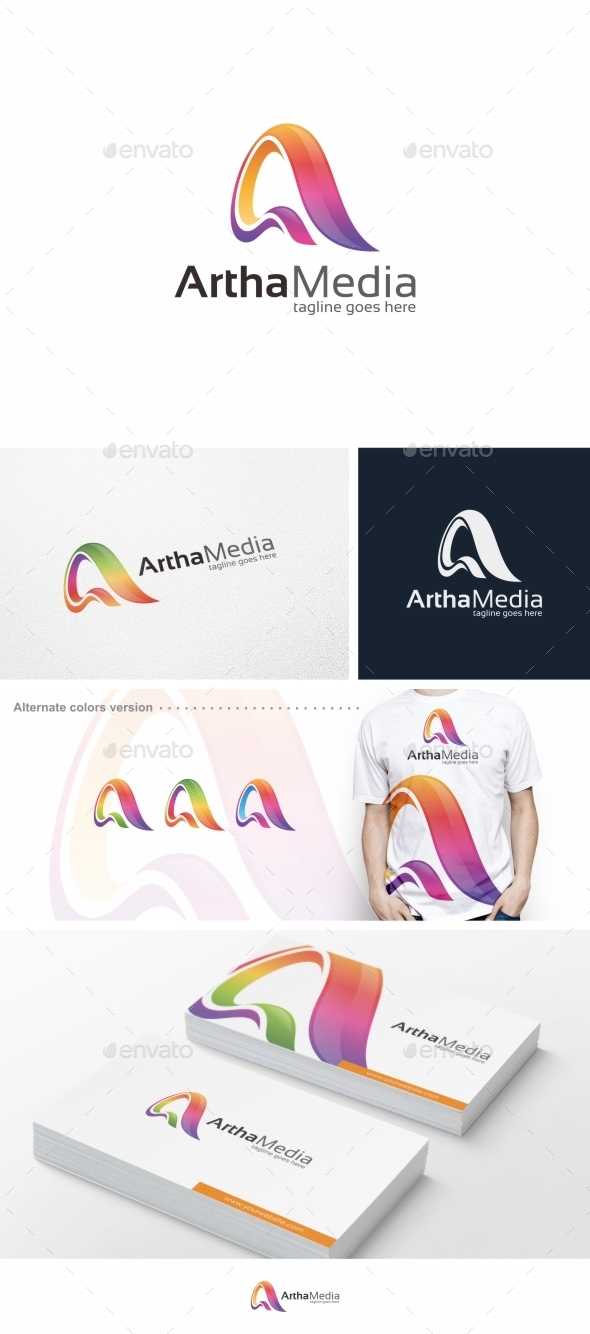 Abstract Colorful Letter A - Logo Template