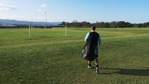 Football (Soccer) Player Walking to the Fields