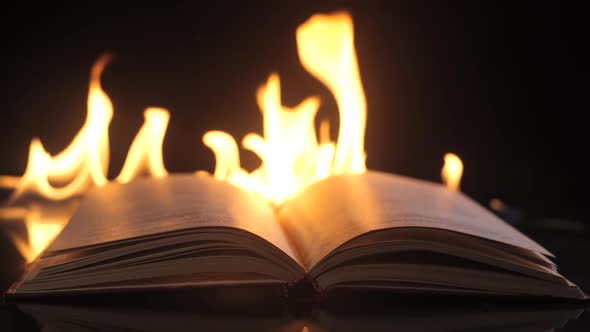 An Open Book Against the Backdrop of Fire