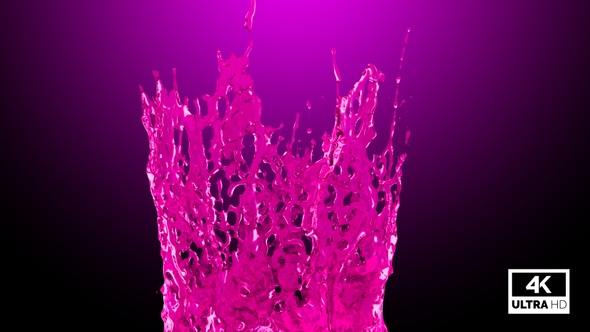 Pink Water Crown Splash And Falling Down