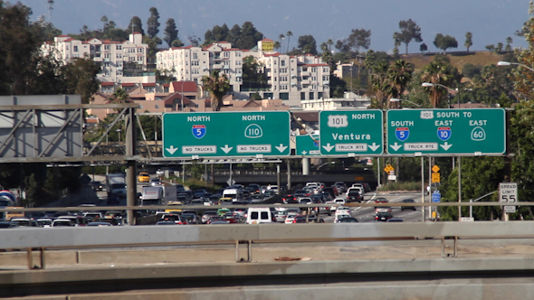 Traffic On Freeway In Downtown Los Angeles 2 alt
