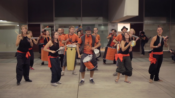 Troupe Of Brazilian Style Drumers