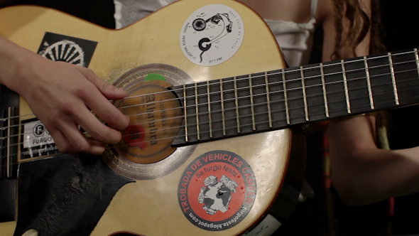 Woman Play Guitar Closeup alt