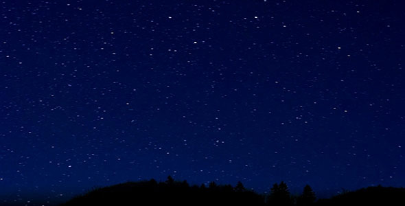 Night Stars Sky with Mountain Peaks