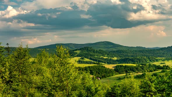 Clouds over Beskid mountains.