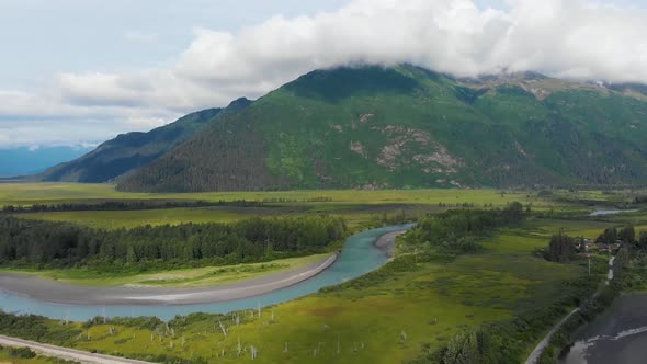 4K Video of Snowcapped Mountains near Anchorage, Alaska