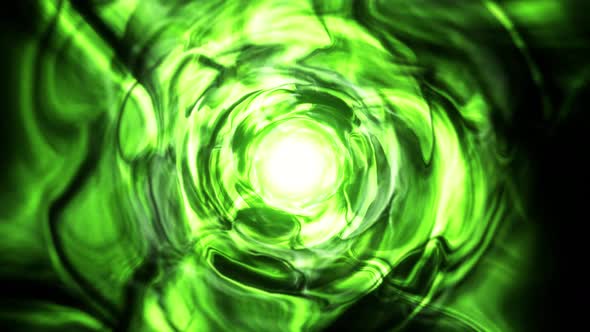 Abstract Green Force Tunnel Effect 4K 01