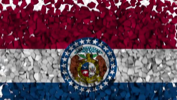 Missouri State Flag Breaking Rocks Transition