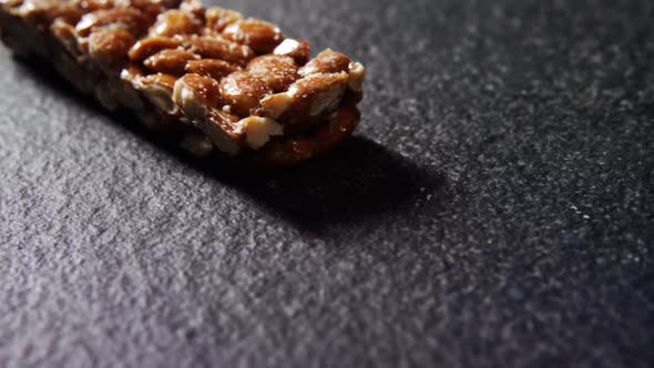 Granola bar on concrete background 4k