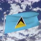 Saint Lucia Flag With Sky 4k - VideoHive Item for Sale