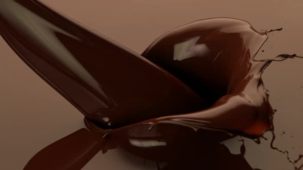 Super Slow Motion Shot of Pouring Melted Chocolate at 1000 Fps