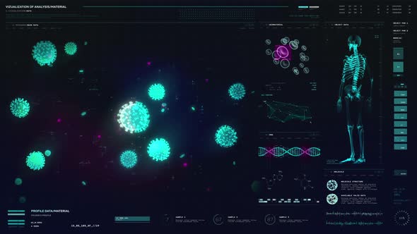 Scientific research system scans the bacteria structure in the dim background