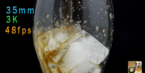 Pouring Soda Into Glass With Ice