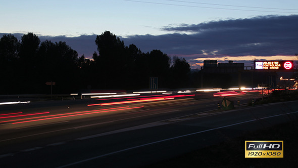 Highway Traffic Cars at Sunset