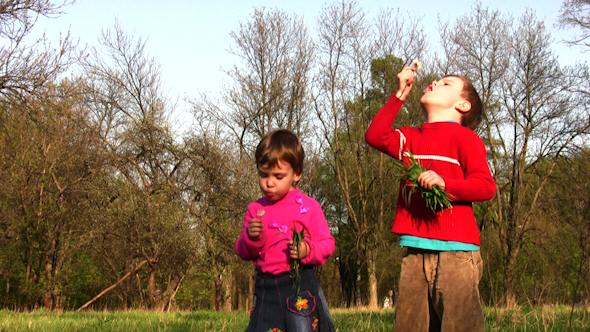 Children With Dandelion