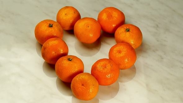 Tangerines in the Form of Heart