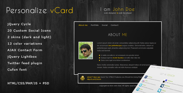 Personalize - Elegant and Professional vCard theme