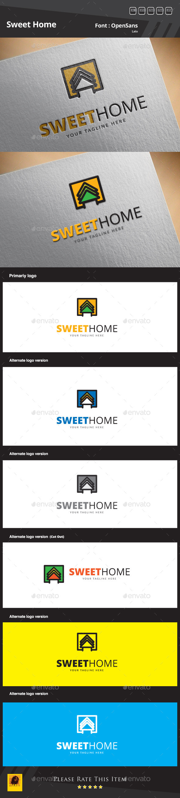 Sweet Home Logo Template